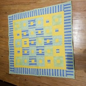 Homemade Baby quilt blue/yellow/green